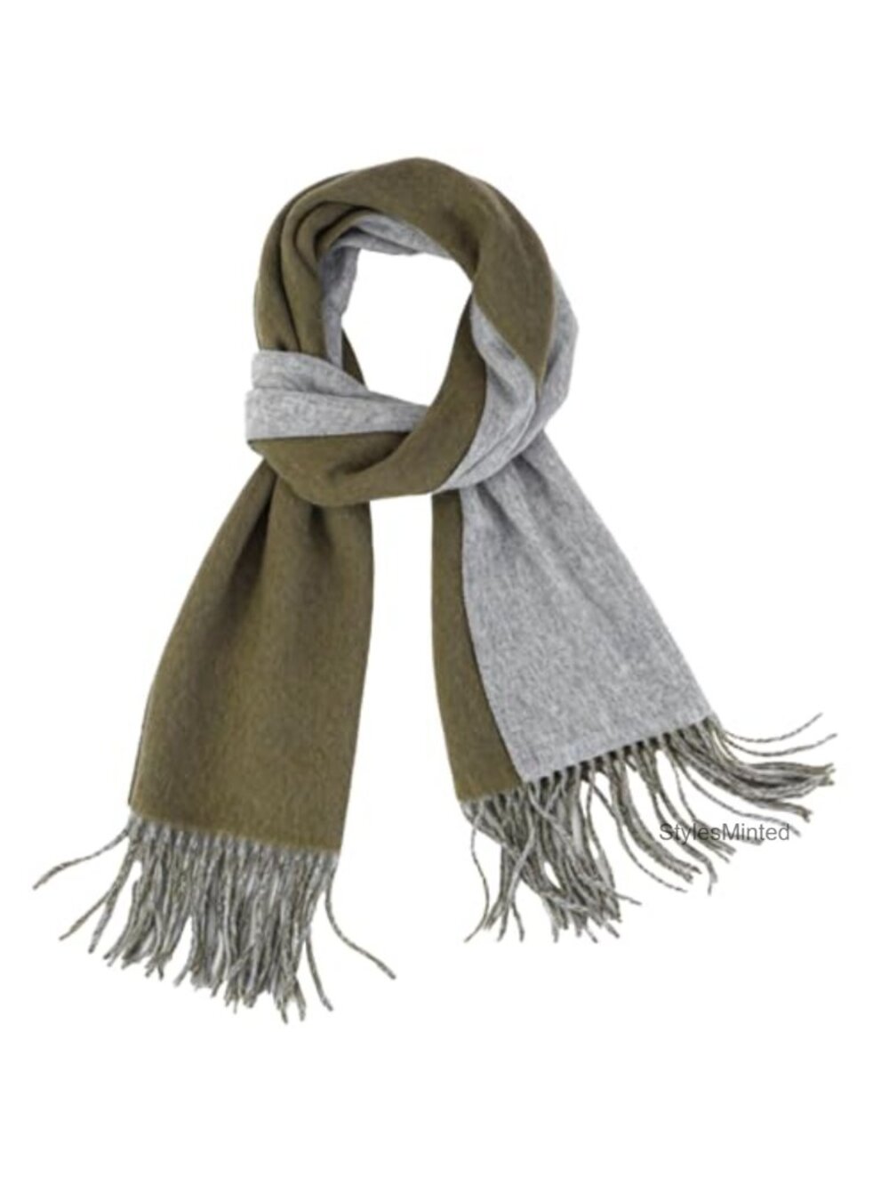 Wool Scarf Winter Scarves Cold Weather Wrap Double-Sided
